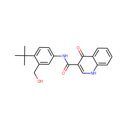 CC(C)(C)c1ccc(NC(=O)c2c[nH]c3ccccc3c2=O)cc1CO ZINC000043101325