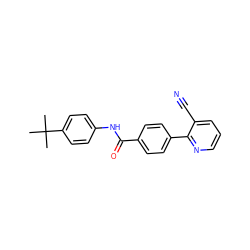 CC(C)(C)c1ccc(NC(=O)c2ccc(-c3ncccc3C#N)cc2)cc1 ZINC000038149555