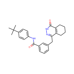 CC(C)(C)c1ccc(NC(=O)c2cccc(Cc3n[nH]c(=O)c4c3CCCC4)c2)cc1 ZINC000167922019