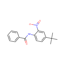 CC(C)(C)c1ccc(NC(=O)c2ccccc2)c([N+](=O)[O-])c1 ZINC000003898934