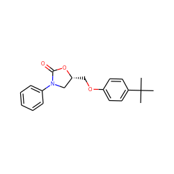 CC(C)(C)c1ccc(OC[C@@H]2CN(c3ccccc3)C(=O)O2)cc1 ZINC000049111419