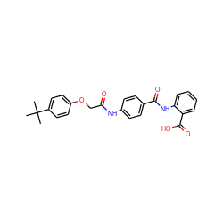 CC(C)(C)c1ccc(OCC(=O)Nc2ccc(C(=O)Nc3ccccc3C(=O)O)cc2)cc1 ZINC000001150835