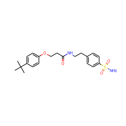 CC(C)(C)c1ccc(OCCC(=O)NCCc2ccc(S(N)(=O)=O)cc2)cc1 ZINC000015590079