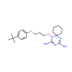 CC(C)(C)c1ccc(OCCCON2C(N)=NC(N)=NC23CCCCC3)cc1 ZINC000072105028