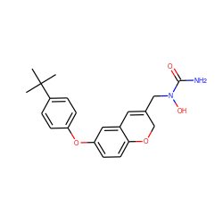 CC(C)(C)c1ccc(Oc2ccc3c(c2)C=C(CN(O)C(N)=O)CO3)cc1 ZINC000013833868