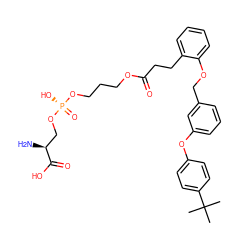 CC(C)(C)c1ccc(Oc2cccc(COc3ccccc3CCC(=O)OCCCO[P@](=O)(O)OC[C@H](N)C(=O)O)c2)cc1 ZINC001772648617