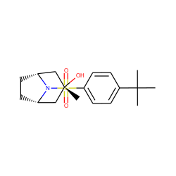 CC(C)(C)c1ccc(S(=O)(=O)N2[C@H]3CC[C@@H]2C[C@](C)(O)C3)cc1 ZINC000261085374