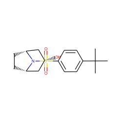 CC(C)(C)c1ccc(S(=O)(=O)N2[C@H]3CC[C@@H]2C[C@H](O)C3)cc1 ZINC000253868654