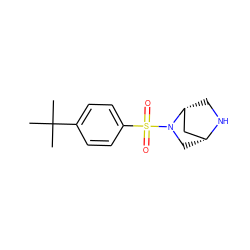 CC(C)(C)c1ccc(S(=O)(=O)N2C[C@@H]3C[C@H]2CN3)cc1 ZINC000049035112