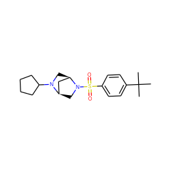 CC(C)(C)c1ccc(S(=O)(=O)N2C[C@@H]3C[C@H]2CN3C2CCCC2)cc1 ZINC000087690224