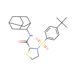 CC(C)(C)c1ccc(S(=O)(=O)N2CCS[C@@H]2C(=O)NC2C3CC4CC(C3)CC2C4)cc1 ZINC000066258891