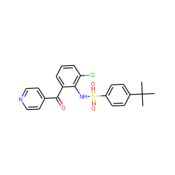 CC(C)(C)c1ccc(S(=O)(=O)Nc2c(Cl)cccc2C(=O)c2ccncc2)cc1 ZINC000146996566