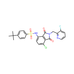 CC(C)(C)c1ccc(S(=O)(=O)Nc2ccc(Cl)c3c2C(=O)N(Cc2ncccc2F)C3=O)cc1 ZINC000653843964