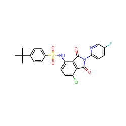 CC(C)(C)c1ccc(S(=O)(=O)Nc2ccc(Cl)c3c2C(=O)N(c2ccc(F)cn2)C3=O)cc1 ZINC000653842763