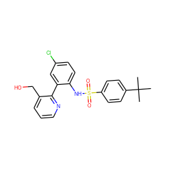 CC(C)(C)c1ccc(S(=O)(=O)Nc2ccc(Cl)cc2-c2ncccc2CO)cc1 ZINC000474602382