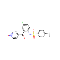 CC(C)(C)c1ccc(S(=O)(=O)Nc2ccc(Cl)cc2C(=O)c2cc[n+]([O-])cc2)cc1 ZINC000038562120