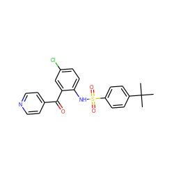 CC(C)(C)c1ccc(S(=O)(=O)Nc2ccc(Cl)cc2C(=O)c2ccncc2)cc1 ZINC000033970421