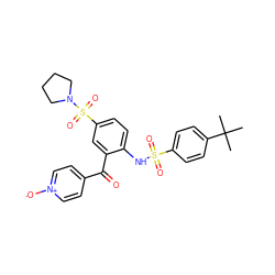 CC(C)(C)c1ccc(S(=O)(=O)Nc2ccc(S(=O)(=O)N3CCCC3)cc2C(=O)c2cc[n+]([O-])cc2)cc1 ZINC000136819866