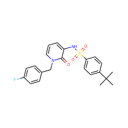 CC(C)(C)c1ccc(S(=O)(=O)Nc2cccn(Cc3ccc(F)cc3)c2=O)cc1 ZINC000004913721