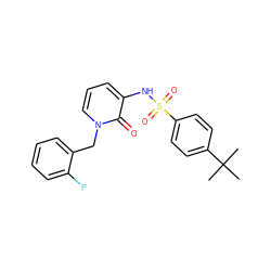 CC(C)(C)c1ccc(S(=O)(=O)Nc2cccn(Cc3ccccc3F)c2=O)cc1 ZINC000004913708