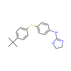 CC(C)(C)c1ccc(Sc2ccc(NC3=NCCN3)cc2)cc1 ZINC000026000288