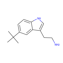 CC(C)(C)c1ccc2[nH]cc(CCN)c2c1 ZINC000000017643