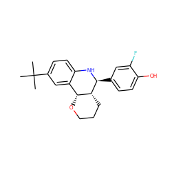 CC(C)(C)c1ccc2c(c1)[C@H]1OCCC[C@H]1[C@H](c1ccc(O)c(F)c1)N2 ZINC000049017356