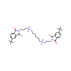 CC(C)(C)c1ccc2c(c1)C(=O)N(CCC[N+](C)(C)CCCCCC[N+](C)(C)CCCN1C(=O)c3ccc(C(C)(C)C)cc3C1=O)C2=O ZINC000025990770