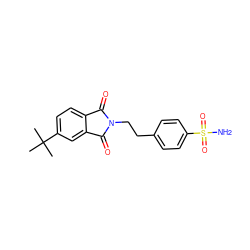 CC(C)(C)c1ccc2c(c1)C(=O)N(CCc1ccc(S(N)(=O)=O)cc1)C2=O ZINC001772617764