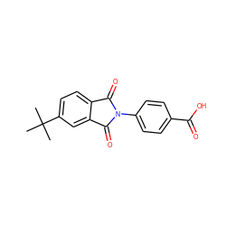 CC(C)(C)c1ccc2c(c1)C(=O)N(c1ccc(C(=O)O)cc1)C2=O ZINC000000984373