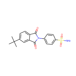 CC(C)(C)c1ccc2c(c1)C(=O)N(c1ccc(S(N)(=O)=O)cc1)C2=O ZINC000096905482