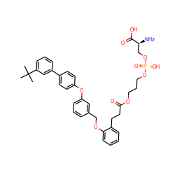 CC(C)(C)c1cccc(-c2ccc(Oc3cccc(COc4ccccc4CCC(=O)OCCCO[P@](=O)(O)OC[C@H](N)C(=O)O)c3)cc2)c1 ZINC001772607767