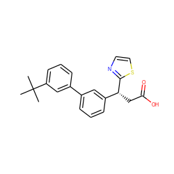 CC(C)(C)c1cccc(-c2cccc([C@@H](CC(=O)O)c3nccs3)c2)c1 ZINC000221078194