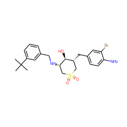 CC(C)(C)c1cccc(CN[C@H]2CS(=O)(=O)C[C@@H](Cc3ccc(N)c(Br)c3)[C@@H]2O)c1 ZINC000084669504