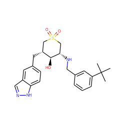 CC(C)(C)c1cccc(CN[C@H]2CS(=O)(=O)C[C@@H](Cc3ccc4[nH]ncc4c3)[C@@H]2O)c1 ZINC000084669532