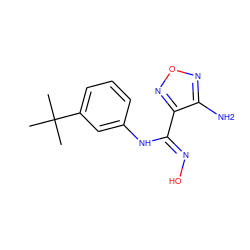 CC(C)(C)c1cccc(N/C(=N\O)c2nonc2N)c1 ZINC000045300109