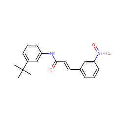 CC(C)(C)c1cccc(NC(=O)/C=C/c2cccc([N+](=O)[O-])c2)c1 ZINC000299857223