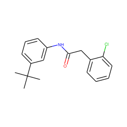 CC(C)(C)c1cccc(NC(=O)Cc2ccccc2Cl)c1 ZINC000096283174