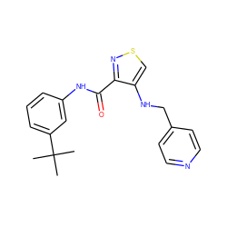 CC(C)(C)c1cccc(NC(=O)c2nscc2NCc2ccncc2)c1 ZINC000040914951