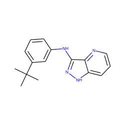 CC(C)(C)c1cccc(Nc2n[nH]c3cccnc23)c1 ZINC000166965562