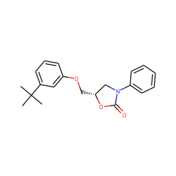 CC(C)(C)c1cccc(OC[C@@H]2CN(c3ccccc3)C(=O)O2)c1 ZINC000049783955