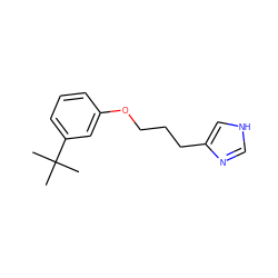 CC(C)(C)c1cccc(OCCCc2c[nH]cn2)c1 ZINC000013580353