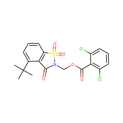 CC(C)(C)c1cccc2c1C(=O)N(COC(=O)c1c(Cl)cccc1Cl)S2(=O)=O ZINC000013528187