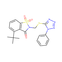 CC(C)(C)c1cccc2c1C(=O)N(CSc1nnnn1-c1ccccc1)S2(=O)=O ZINC000029484091