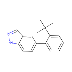 CC(C)(C)c1ccccc1-c1ccc2[nH]ncc2c1 ZINC000169329421