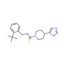 CC(C)(C)c1ccccc1CNC(=S)N1CCC(c2cnc[nH]2)CC1 ZINC000013808025