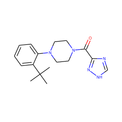 CC(C)(C)c1ccccc1N1CCN(C(=O)c2nc[nH]n2)CC1 ZINC000114543480