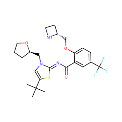 CC(C)(C)c1cn(C[C@H]2CCCO2)/c(=N/C(=O)c2cc(C(F)(F)F)ccc2OC[C@H]2CCN2)s1 ZINC000118252274