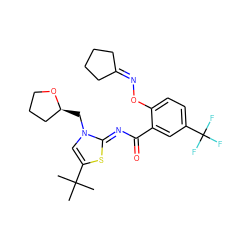 CC(C)(C)c1cn(C[C@H]2CCCO2)/c(=N/C(=O)c2cc(C(F)(F)F)ccc2ON=C2CCCC2)s1 ZINC000118250060