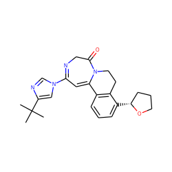 CC(C)(C)c1cn(C2=NCC(=O)N3CCc4c(cccc4[C@@H]4CCCO4)C3=C2)cn1 ZINC000149094427